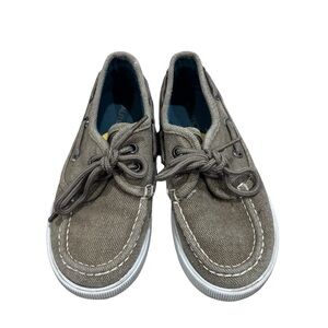 Toddler Boy Nautica Spinnaker Pintuck Oxford Greige Washed Boat Shoes Toddler 11